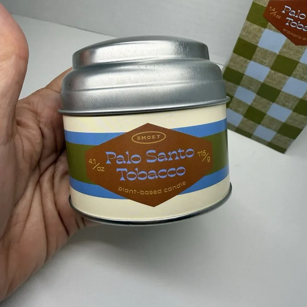 SMOKY Palo Santo Tobacco Plant Based Scented Soy Candle & Aromatic Diffuser New